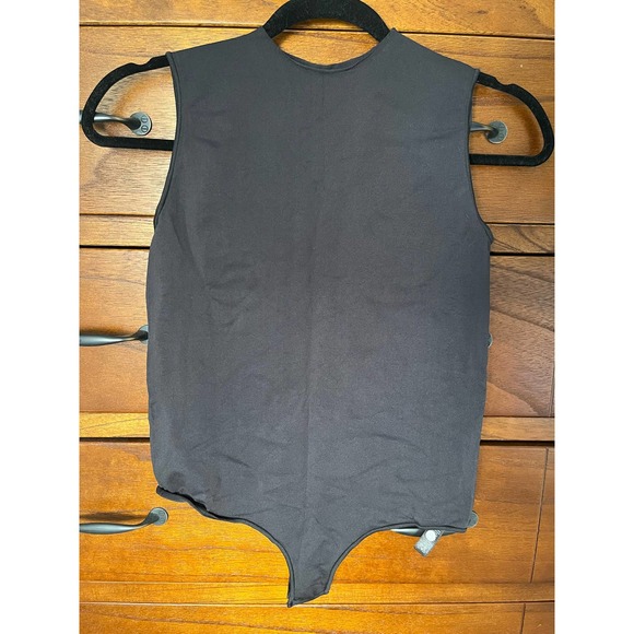 SKIMS ESSENTIAL MOCK NECK SLEEVELESS BODYSUIT, Size L/XL, Color Onyx - Picture 5 of 6